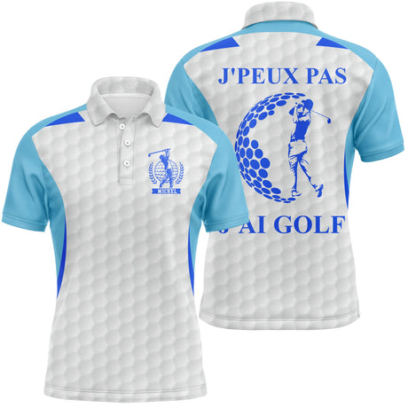 Polo de Golf, Cadeau Personnalisé Golfeur, Golfeuse, Polo à Séchage Rapide Homme Femme, J'peux Pas, J'ai Golf - CTS17052216 - Polo Homme Bleu